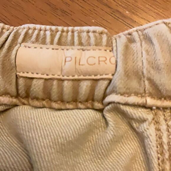 Pilcro Cottage Utility Jeans, Small, Tan. Anthropologie. Tie waist Casual, cozy! - Picture 14 of 16